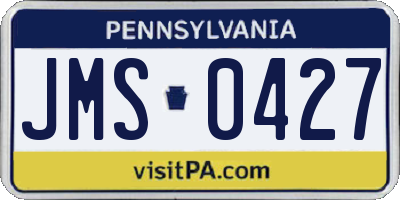PA license plate JMS0427
