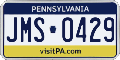 PA license plate JMS0429
