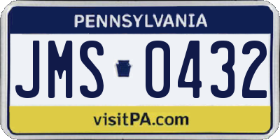 PA license plate JMS0432