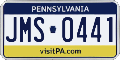 PA license plate JMS0441