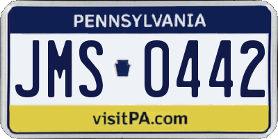 PA license plate JMS0442