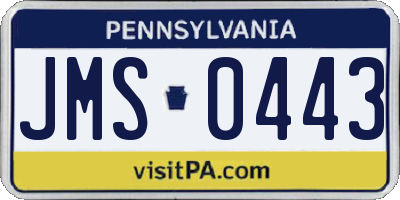 PA license plate JMS0443