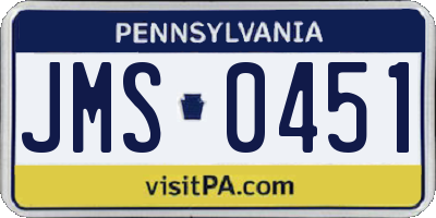 PA license plate JMS0451