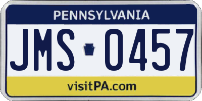 PA license plate JMS0457