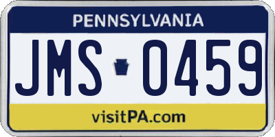 PA license plate JMS0459