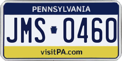 PA license plate JMS0460