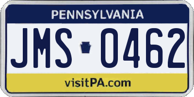 PA license plate JMS0462