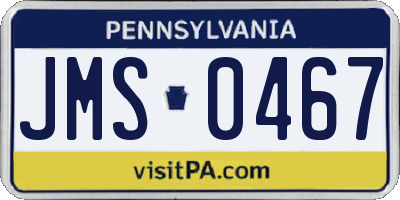 PA license plate JMS0467