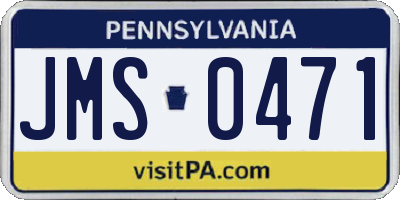 PA license plate JMS0471