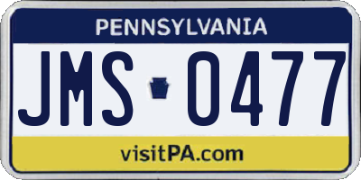 PA license plate JMS0477
