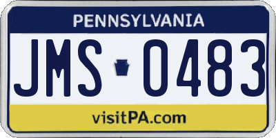 PA license plate JMS0483