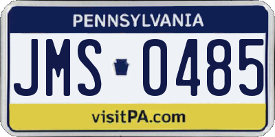 PA license plate JMS0485