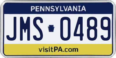 PA license plate JMS0489