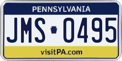 PA license plate JMS0495