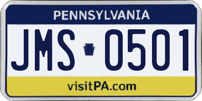 PA license plate JMS0501