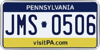 PA license plate JMS0506