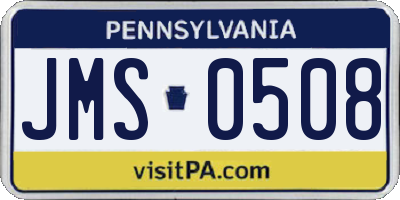 PA license plate JMS0508