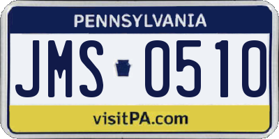 PA license plate JMS0510