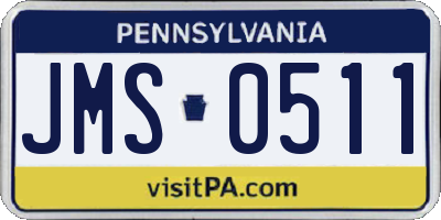 PA license plate JMS0511