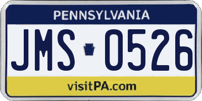 PA license plate JMS0526