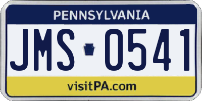 PA license plate JMS0541