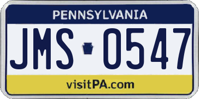 PA license plate JMS0547