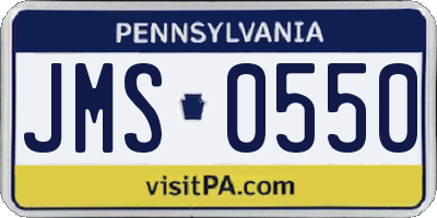 PA license plate JMS0550