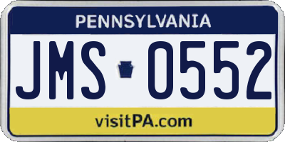 PA license plate JMS0552