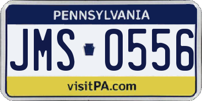 PA license plate JMS0556