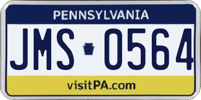 PA license plate JMS0564