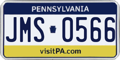 PA license plate JMS0566