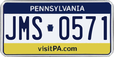 PA license plate JMS0571