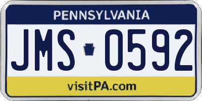 PA license plate JMS0592