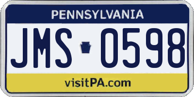 PA license plate JMS0598