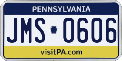 PA license plate JMS0606