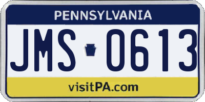 PA license plate JMS0613