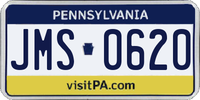 PA license plate JMS0620