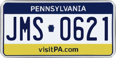 PA license plate JMS0621