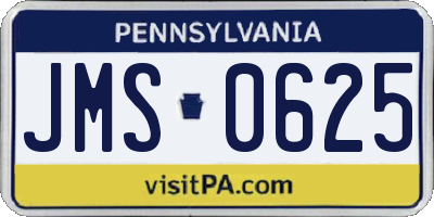 PA license plate JMS0625