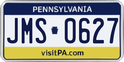 PA license plate JMS0627