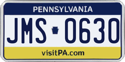 PA license plate JMS0630