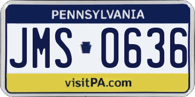 PA license plate JMS0636