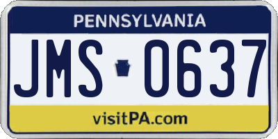 PA license plate JMS0637
