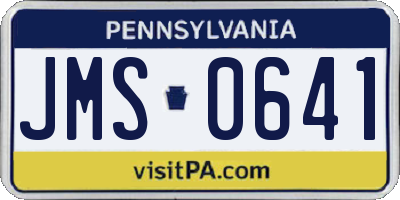 PA license plate JMS0641