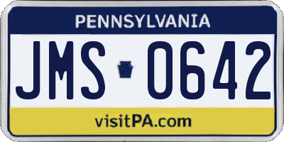 PA license plate JMS0642
