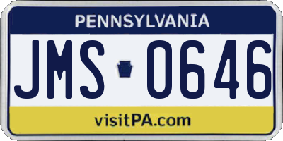 PA license plate JMS0646