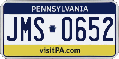 PA license plate JMS0652