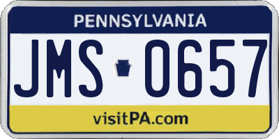 PA license plate JMS0657