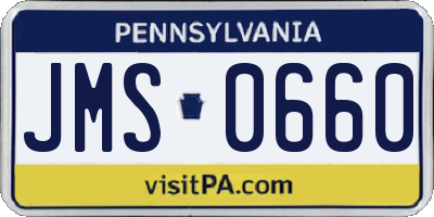 PA license plate JMS0660