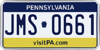 PA license plate JMS0661